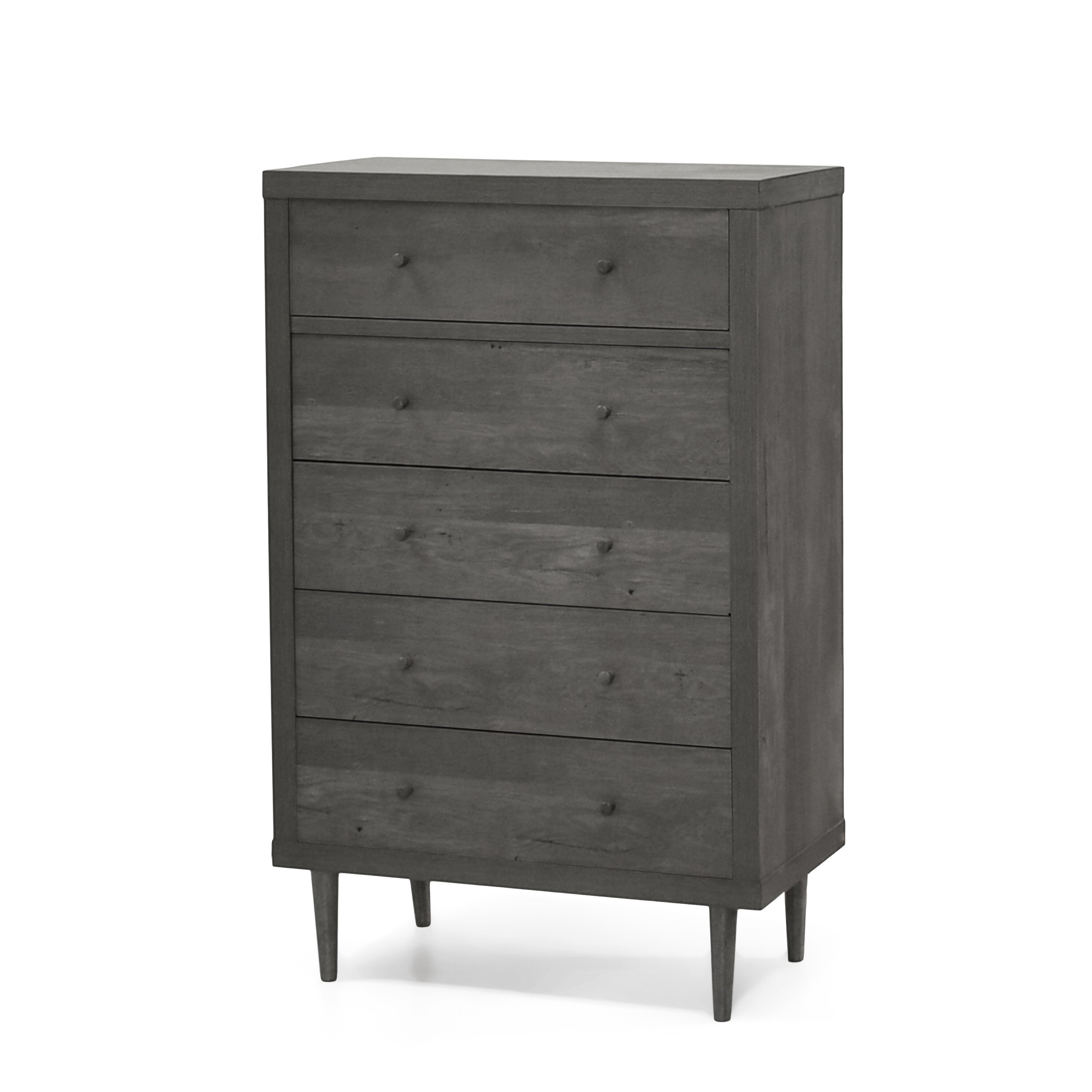 slim fit dress slacks Benjara Con 48 Inch Tall 5 Drawer Dresser Chest, Silver Knobs, Cappuccino  Brown main image 1