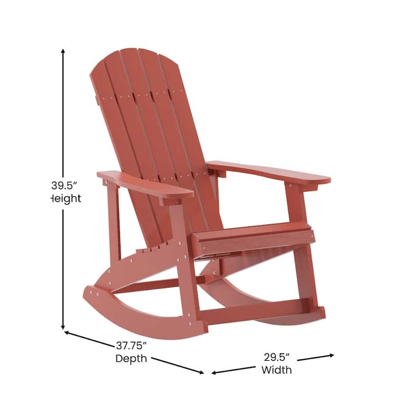 Adirondack Poly Resin Rocking Chairs for Indoor/Outdoor Use - 2 Pack