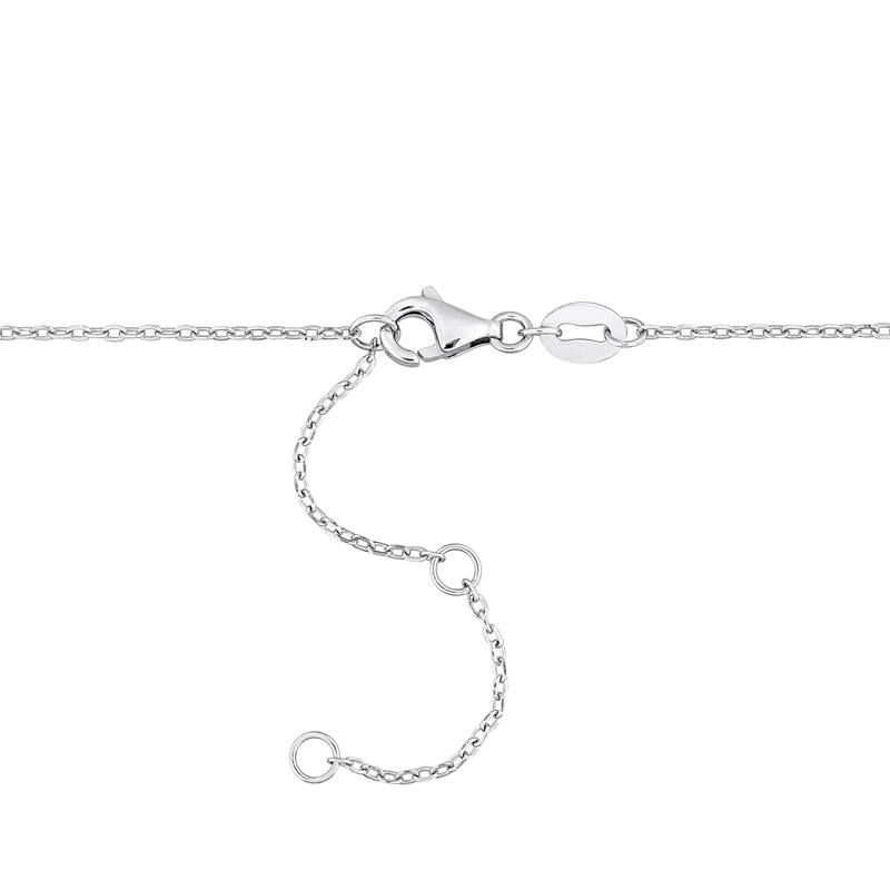 Miadora 2.70ct TGW 4mm Blue Topaz Bead Necklace with Rolo Chain in Sterling Silver