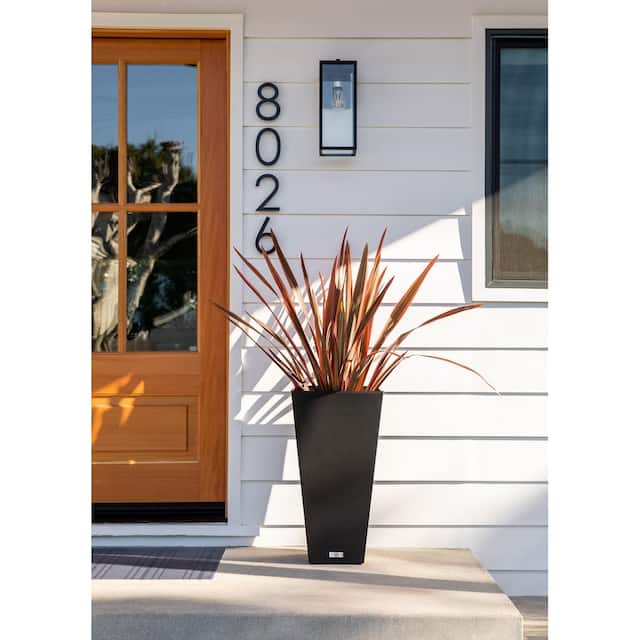Pure Series Midland Planter - 26''H x 13.75''W x 13.75''L - Black