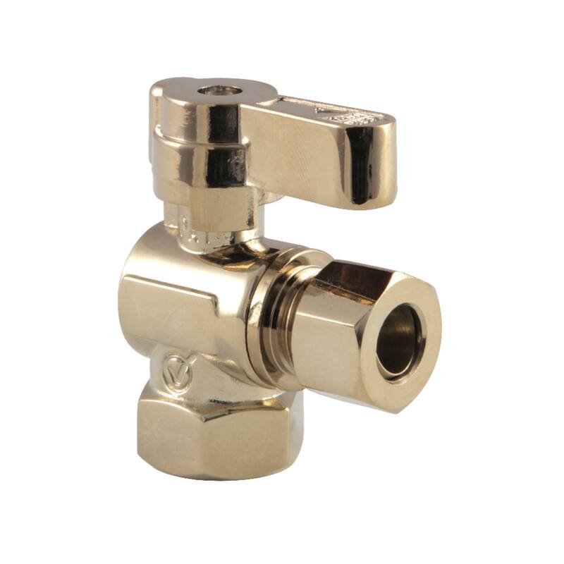 Kingston Brass 3/8" FIP X 3/8" OD Comp Angle Stop Valve - Polished Brass