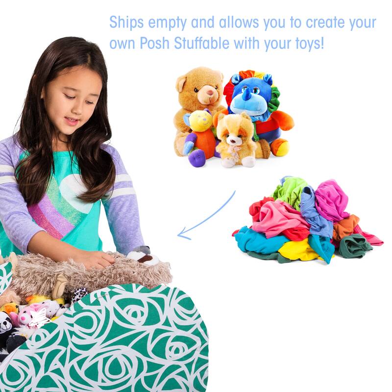 Kids Bean Bag Chair Cover Stuffed Animal Storage or Toy Organizer