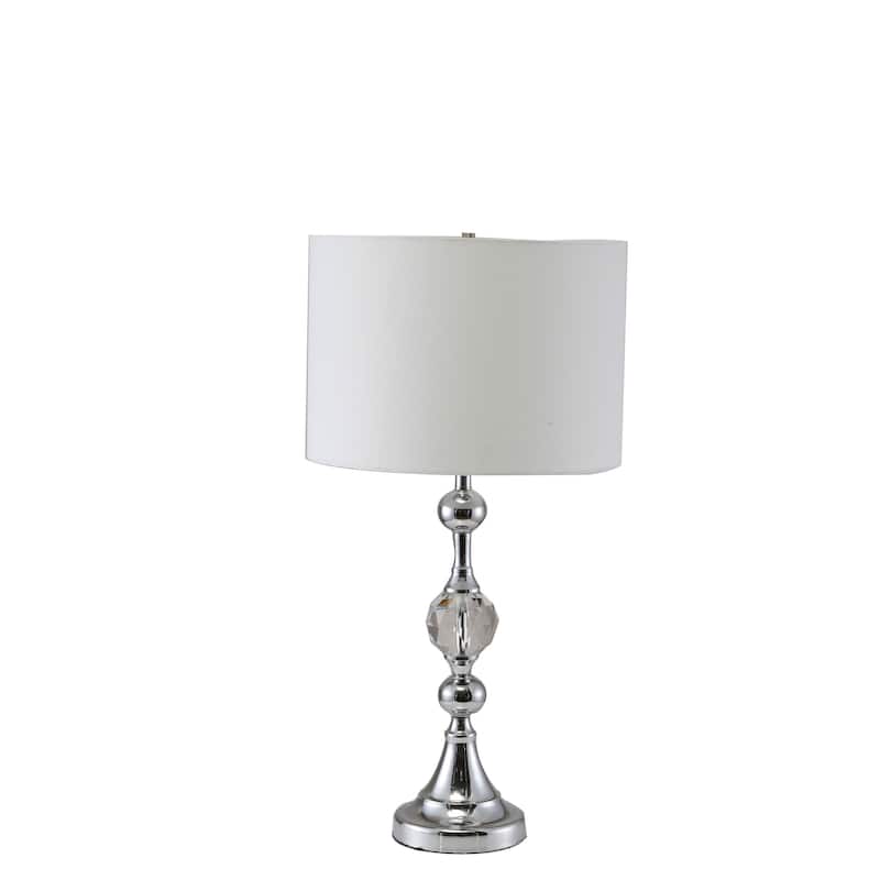 30" Silver Metal Bedside Table Lamp With White Classic Drum Shade - 15 x 15 x 29.5