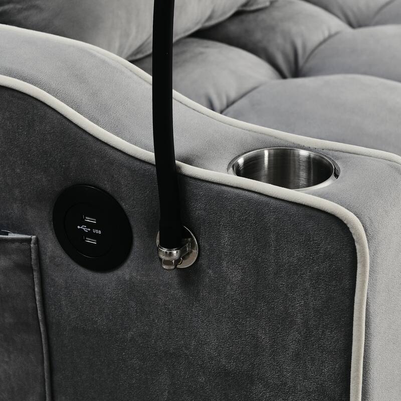 Compact Foldable Sofa Bed with USB, Pillow Set & Reclining Back - Ideal for Small Spaces