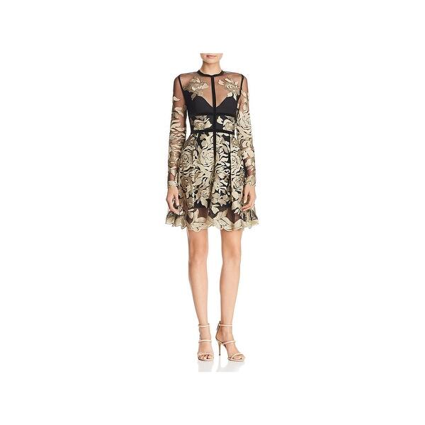 Shop Bronx And Banco Womens Golden Rose Cocktail Dress Metallic