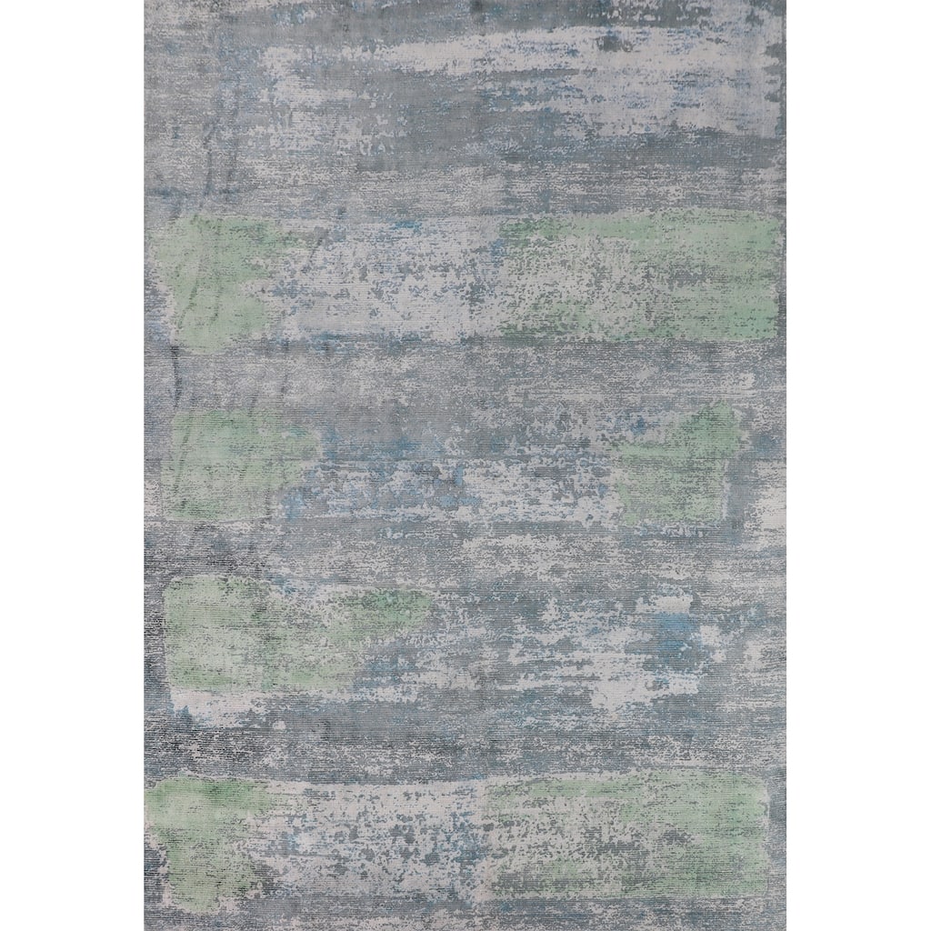 Contemporary / Abstract Area Rug Handmade Oriental Wool Carpet - 9'0" X 12'0"