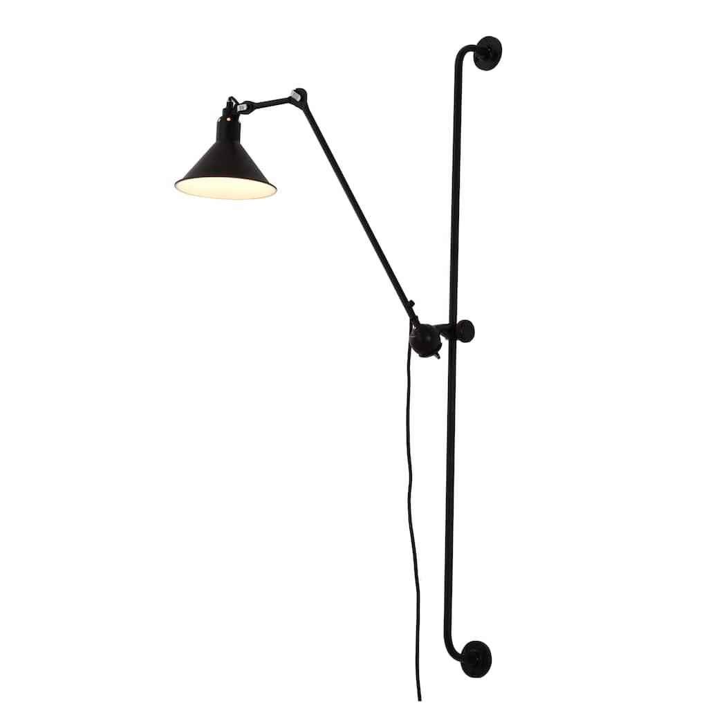 Matte Black Wall Sconce With A Metal Shade