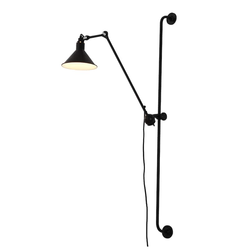 Matte Black Wall Sconce With A Metal Shade