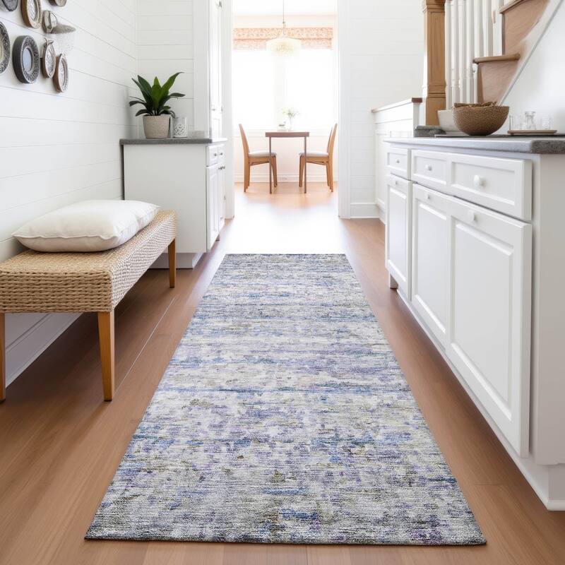 Premium Washable Super Soft Modern Ombre Mayfield Rug - Blue - 2'3" x 7'6"