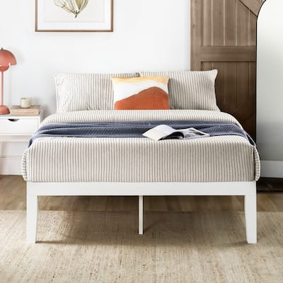 16 Inch Classic Solid Wood Platform Bed Frame in Multiple Finishes