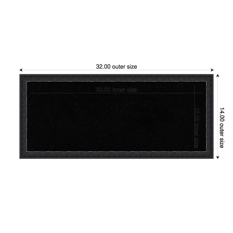 Bethany Black Wood Framed Cork Board - Bulletin Board, Organization Board, Pin Board - Black - 32 x 14 in