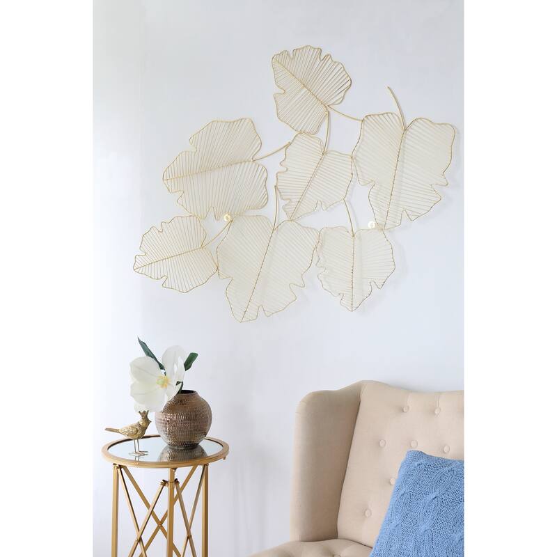 Modern Wall Decor Wrought Iron Maple Leaf Wall Decor, Suitable for Living Rooms, Kitchens, Bathrooms and Dressing Tables