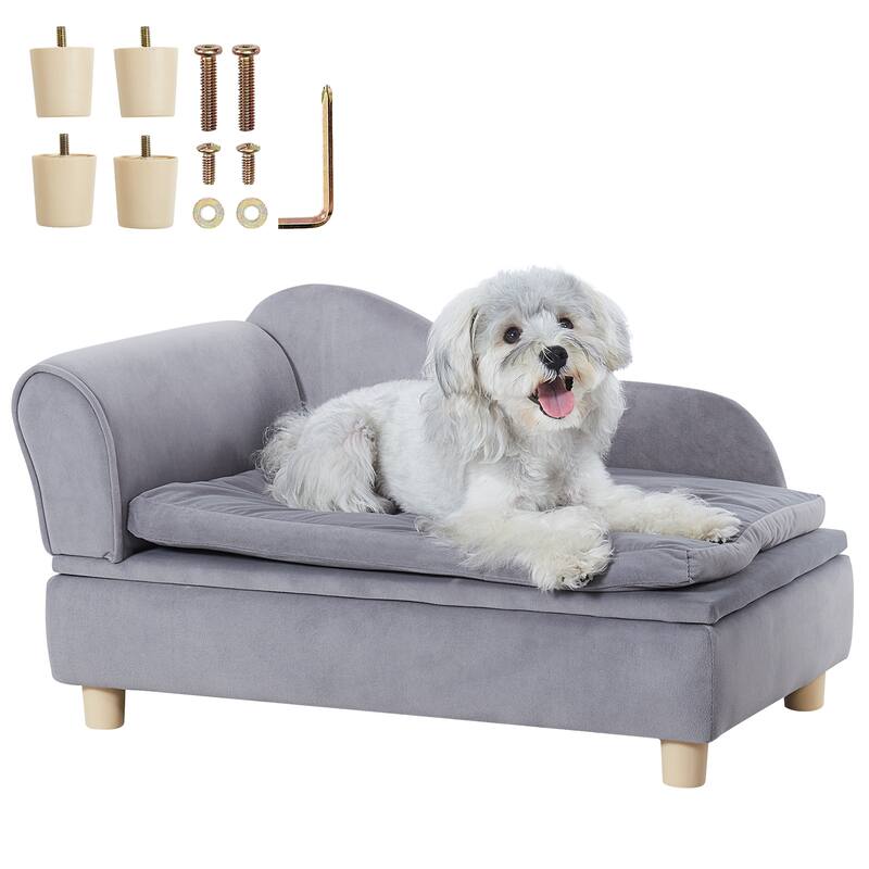 VEVOR Pet Sofa, Dog Couch for Dogs and Cats, Soft Velvety Dog Sofa Bed