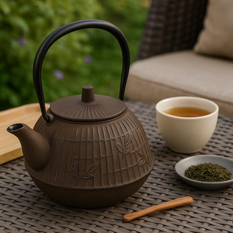 Creative Home 40 oz Brown Cast Iron Tea Pot