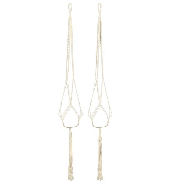 2PCS 47 Inches Plant Flower Hanger Macrame Jute for Indoor Outdoor Ceiling Deck Balcony Round and Square Pots 2PCS 47 Inches Plant Flower Hanger Macrame Jute for Indoor Outdoor Ceiling Deck Balcony Round and Square Pots