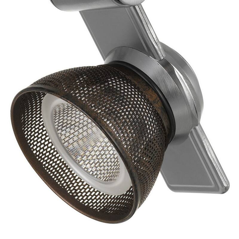 12W Integrated LED Metal Track Fixture with Mesh Head, Silver and Bronze