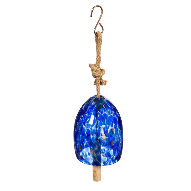 Art Glass Speckle Light Blue Bell Chime