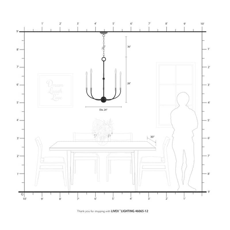 Livex Lighting 5-light Satin Brass Chandelier, 46065-12 - 24" Dia x 28" H