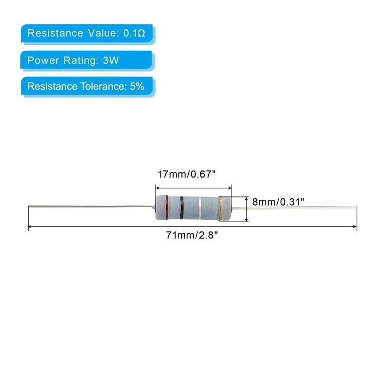 Lot De 20 Résistances 3W 1.2 Ohm ±5% - Axiales Métal-oxyde - Marque Uxcell - Neuf
