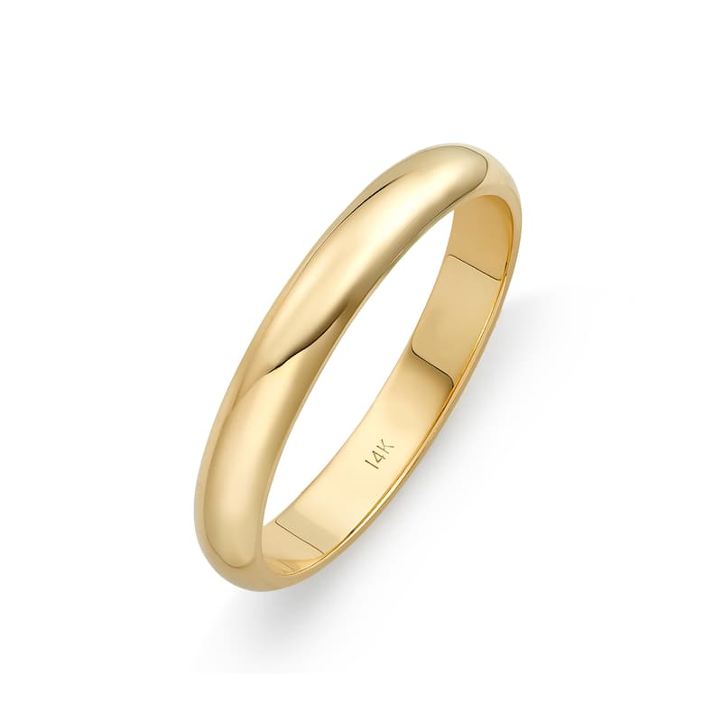 Clover Yellow Gold High-Polish Classic Wedding Band 2-3mm - 7.5 (3mm) - 14k