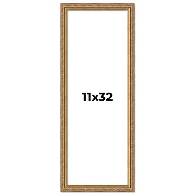11x32 Frame Red Solid Wood Picture Frame Width 1.75 Inches | Interior Frame Depth 1 13/16 Inches