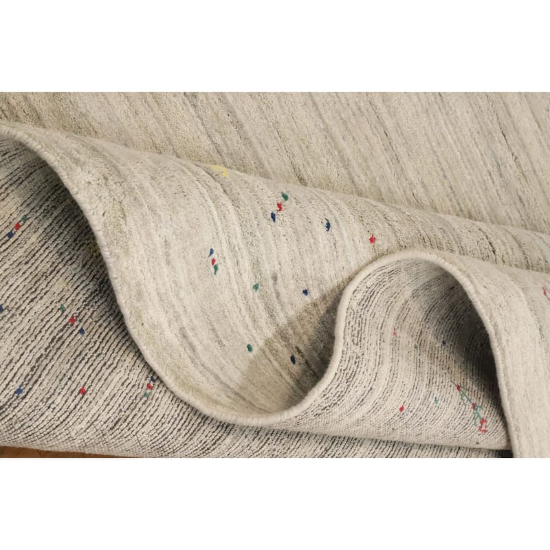 Hand Knotted Oriental Viscose Silk Carpet Tribal Animal Pictorial Beige & Ivories Gabbeh Area Rug - 11' 9'' X 8' 10''