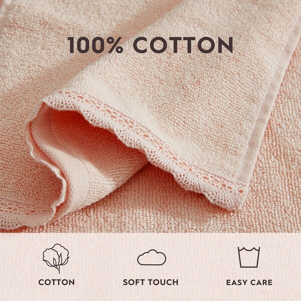 Laura Ashley Juliette Solid Cotton 3 Piece Towel Set - 3 Piece