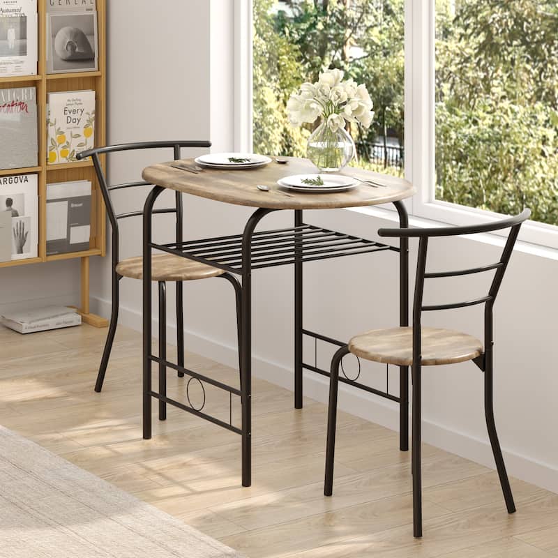 Space-Saving Dining Table Set,Ideal for Small Spaces - Featuring a Stylish Faux Marble or Wood Grain Table with Modern Chairs
