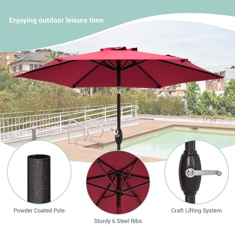Bonosuki 7.5Ft Patio Market Umbrella Weather-Resistant Table Umbrella