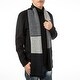 preview thumbnail 2 of 10, Glitzhome 69"L Men's Black White and Grey Scarf