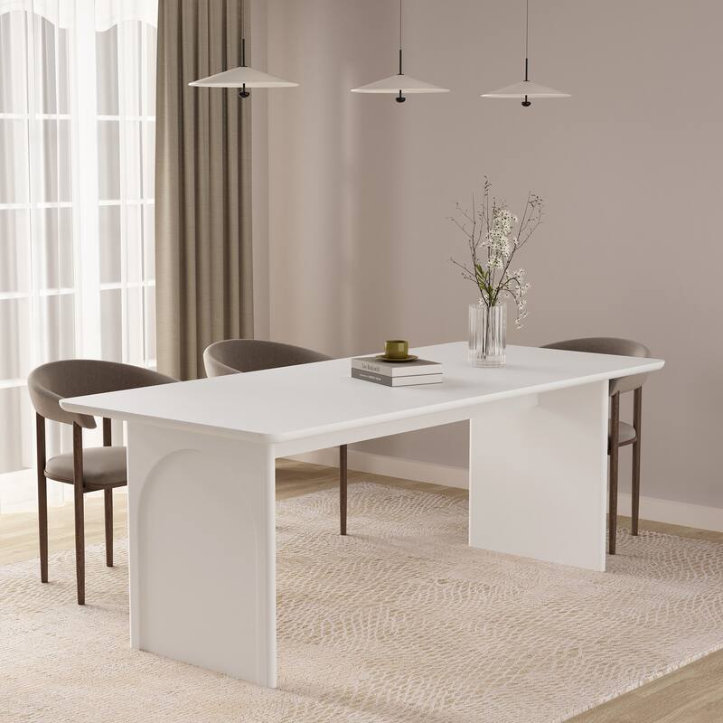 Manhattan Comfort Modern Ella 78.7 In White Dining Table - Antique White