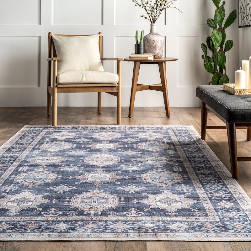 Nuloom Finley SpinClean Machine Washable Vintage Distressed Area Rug