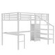 preview thumbnail 60 of 70, Metal Loft Bed with L-shaped Desk, Wardrobe and LED