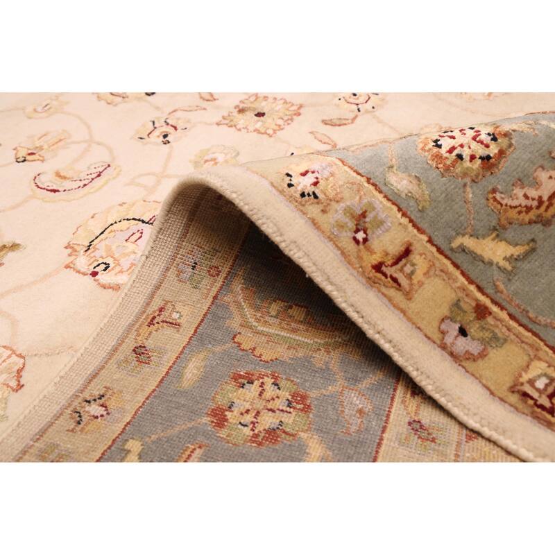 ECARPETGALLERY Hand-knotted Mirzapur Ivory Viscose, Wool Rug - 6'0 x 8'9