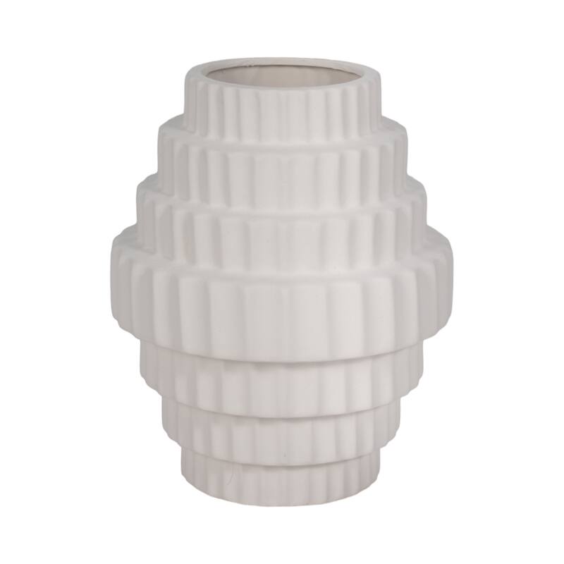 Sagebrook Home Textured Staggered Vase, White