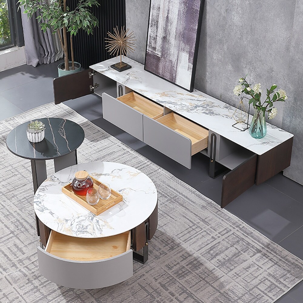 Modern marble on sale tv stand