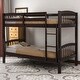 preview thumbnail 5 of 23, Twin over Twin Solid Wood Bunk Bed with Ladder and Fence