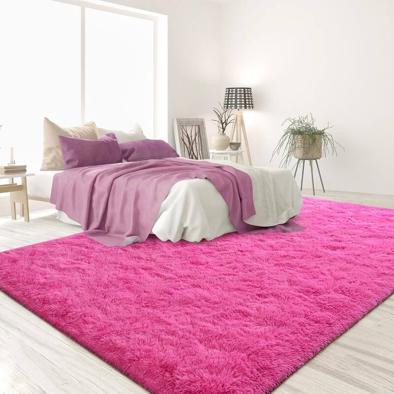 Living Room Bedroom Super Soft Pile Area Rug, Modern Shaggy Rugs, Non-Slip Pile Rugs for Kids