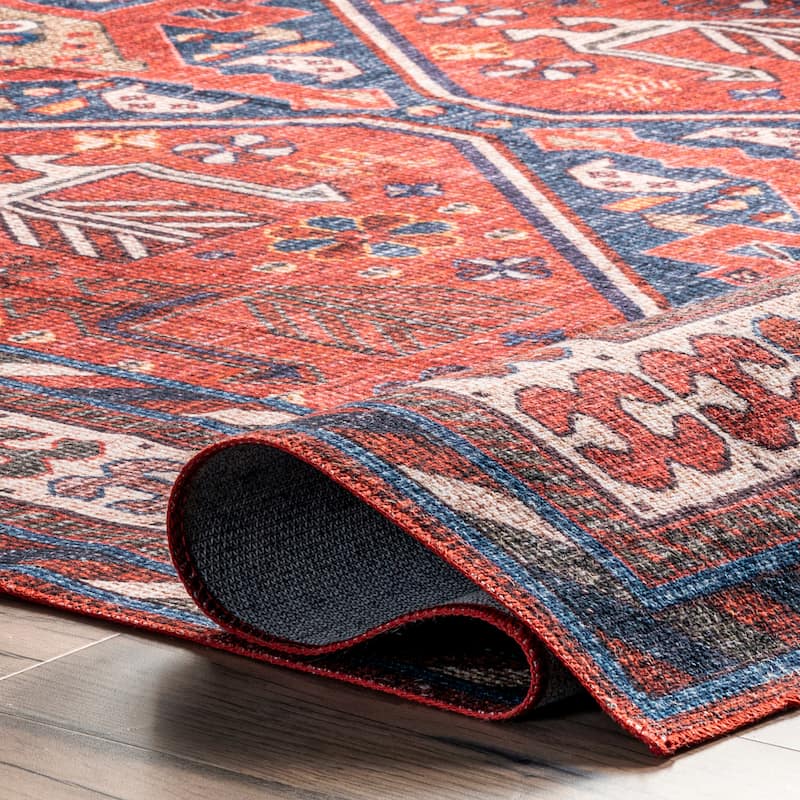 Nuloom Damaris Splashguard Medallion Machine Washable Area Rug