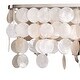 preview thumbnail 3 of 3, Elsa 6 Light Satin Nickel Capiz Shell Coastal Bathroom Vanity Fixture - 42-in W x 9-in H x 5.5-in D