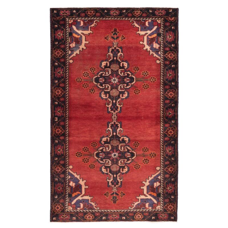 ECARPETGALLERY Hand-knotted Andelz Red Wool Rug - 4'3 x 7'1