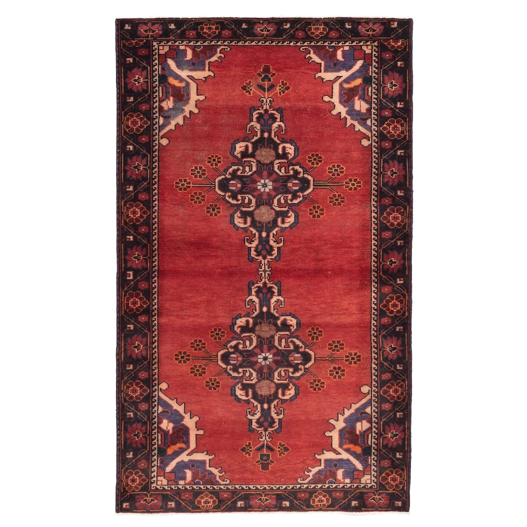 ECARPETGALLERY Hand-knotted Andelz Red Wool Rug - 4'3 x 7'1