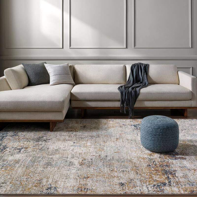 Livabliss Beckham Modern Abstract Area Rug - Grey/Multi - 2' x 2' 11"