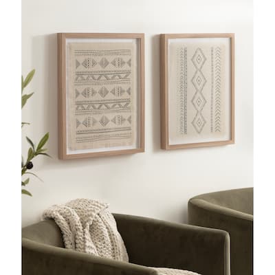 Kate and Laurel Samori Framed Textile Art Set