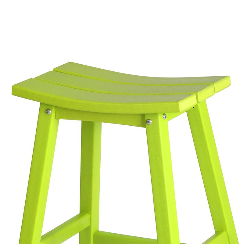 Laguna Hdpe All Weather Outdoor Patio 29" Saddle Seat Bar Stool (Set Of 3)