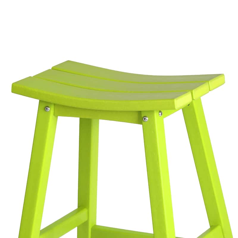 Laguna Hdpe All Weather Outdoor Patio 29" Saddle Seat Bar Stool (Set Of 2)