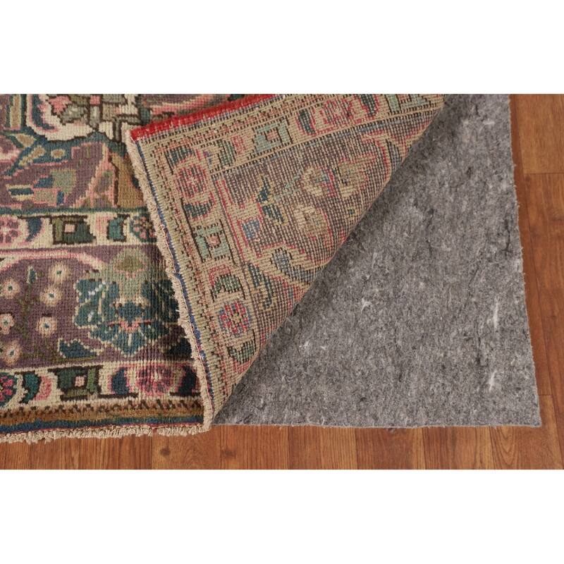 Pink Tabriz Persian Vintage Area Rug Handmade Wool Carpet - 6'8" x 9'10"