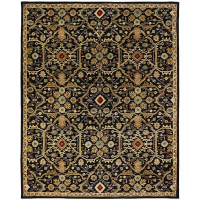 Empire Onyx Black Wool Hand-tufted Area Rug