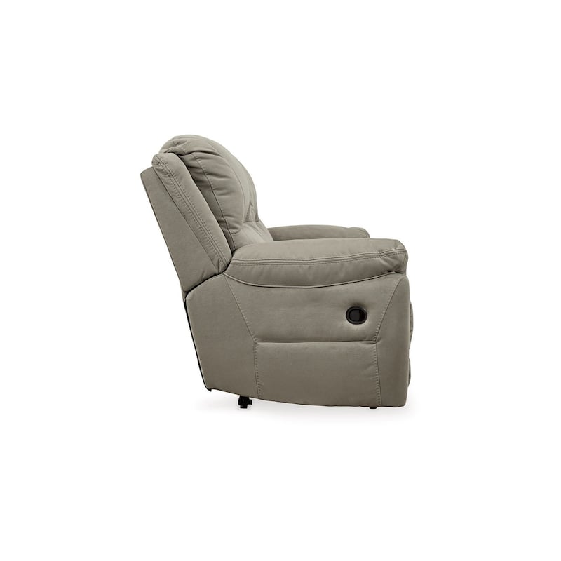 Zane Manual Recliner Sofa with Zero Wall, Gray Faux Suede 93 Inch