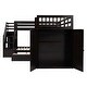 preview thumbnail 35 of 43, L-Shaped Triple Bunk Bed with Stairs, Retractable Desk, Storage Drawers and Wardrobe, Twin & Twin Over Full Bunk Bed for 3